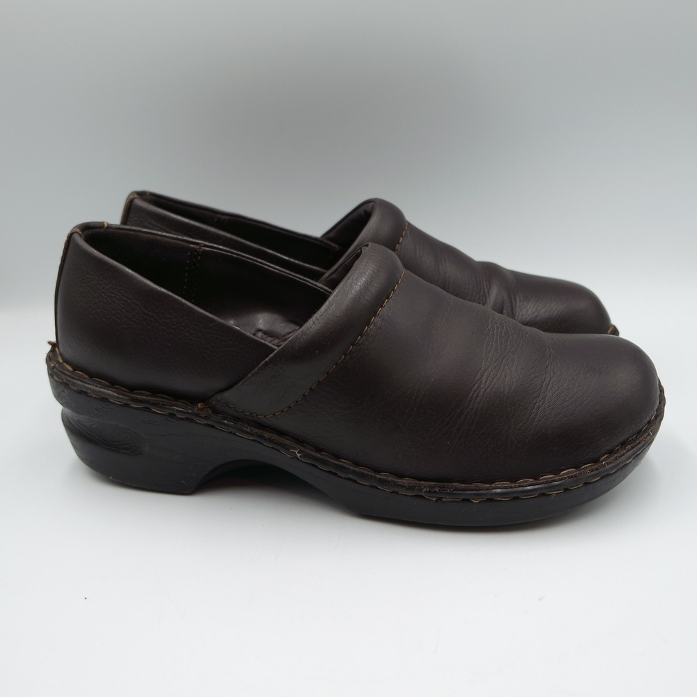 Sonoma Goods for Life Womens Size 10 Dark Brown Leather Clogs Platform Y2K Style
